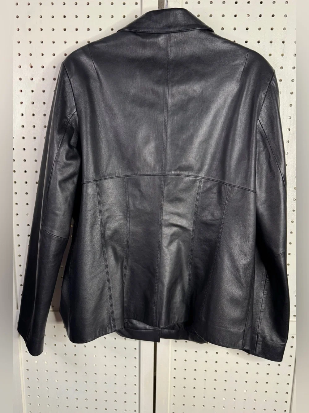 Wilsons Leather Black Genuine Leather Blazer Jacket Women’s Large Y2K